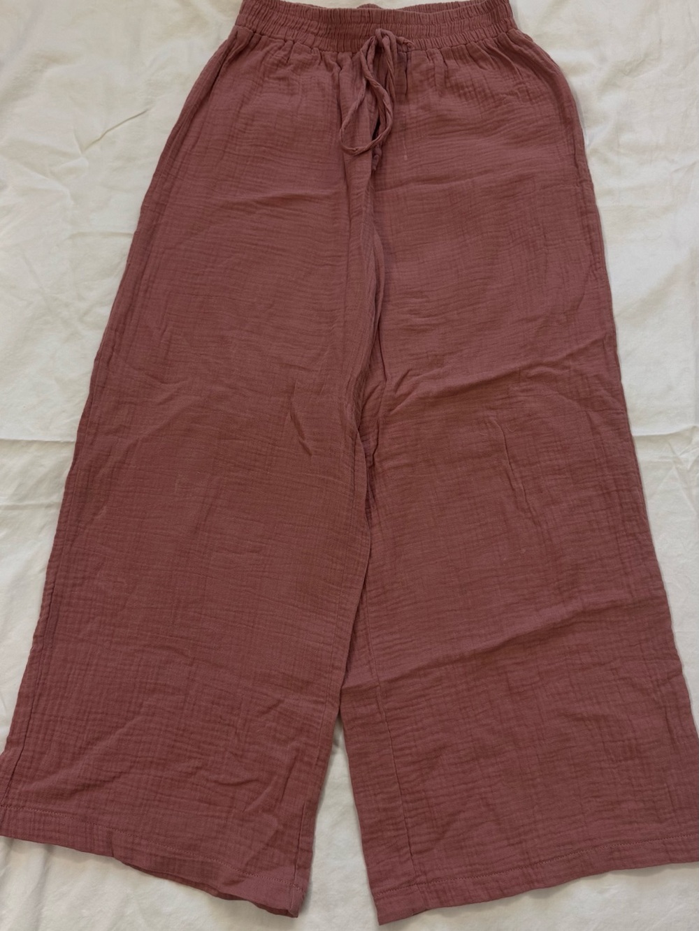 SHEIN Men's Wide-Leg Drawstring Pants - Dusty Rose